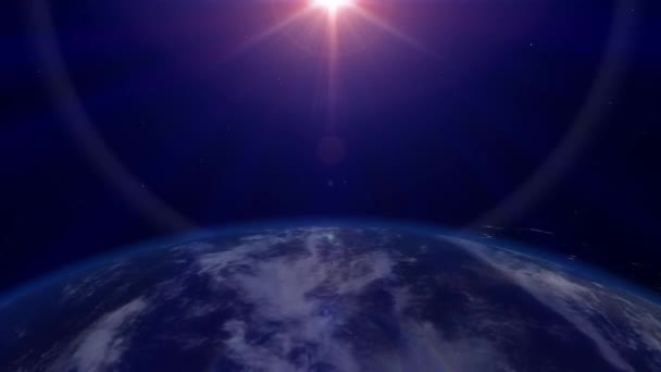 Föld Űrben Napsugár — Stock videók