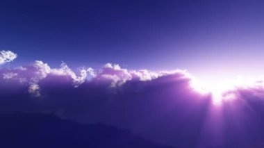 Bulutların üzerinde uç güneş ışığı 4k