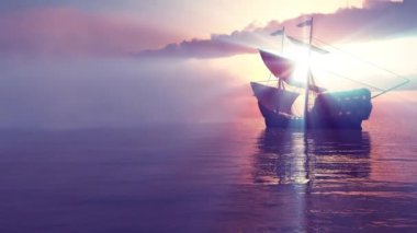 sis ve eski gemi günbatımı 4 k