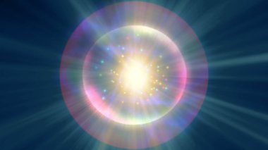 Atom ışığı ışıltısı soyut, 3 boyutlu resimleme