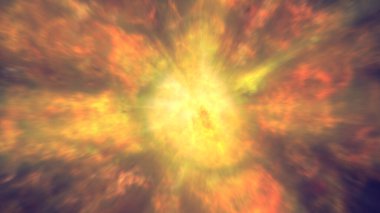 Uzayda ateş patlaması, soyut illüstrasyon