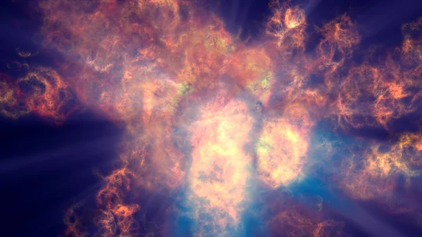 Feuerflammenexplosion Raum Abstrakte Illustration — Stockfoto