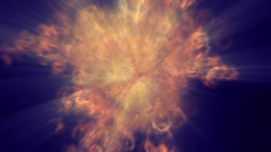 Uzayda ateş patlaması, soyut illüstrasyon