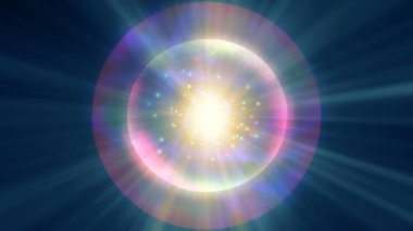 Atom ışığı ışıltısı soyut, 3 boyutlu resimleme