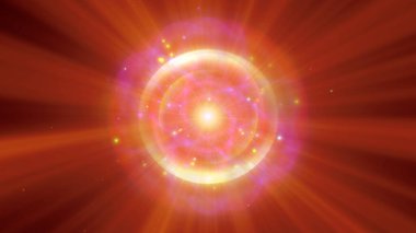 Atom ışığı ışıltısı soyut, 3 boyutlu resimleme