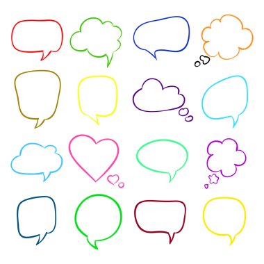 konuşma balonları set, eskiz