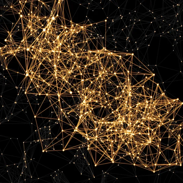 parlak altın noktalar üzerinde siyah çizgiler bağlı. arka plan