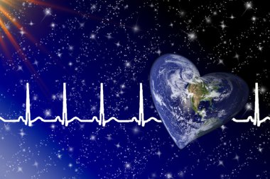 Uzayda Dünya gezegeni kalp şeklinde