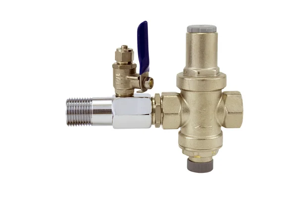 Water flow regulator with ball valve — Stock Photo, Image