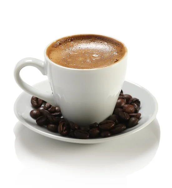 Coffee cup and beans — Stock Photo, Image