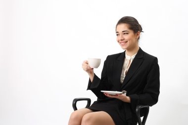 iş kadın portre ile izole Kupası.