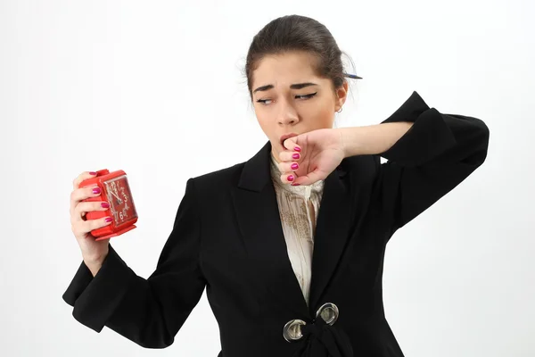 Geschäftsfrau gähnt — Stockfoto