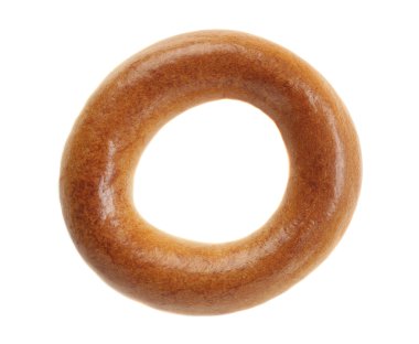 beyaz zemin üzerine düz bir simit