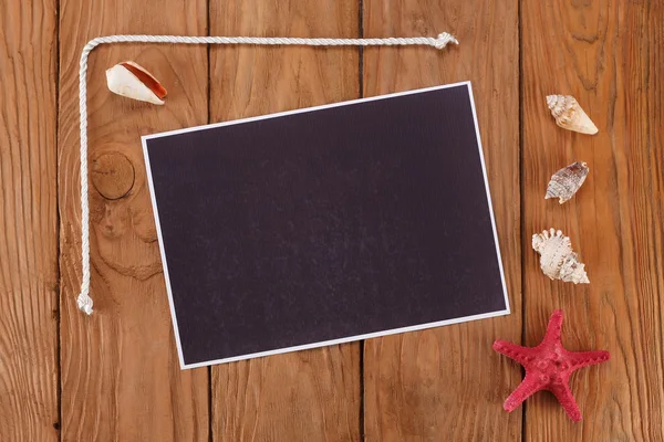 Blank paper with rope and starfish — Stock Photo, Image