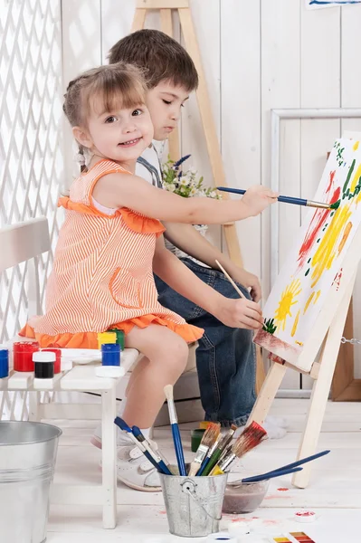 Kleine kunstenaars — Stockfoto