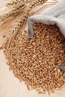 buğday ve bir tane ile dağınık çanta