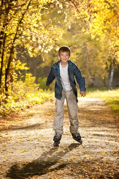 Boy on the roller — Stock Photo, Image