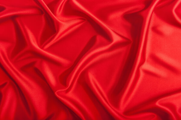 Red satiny textile