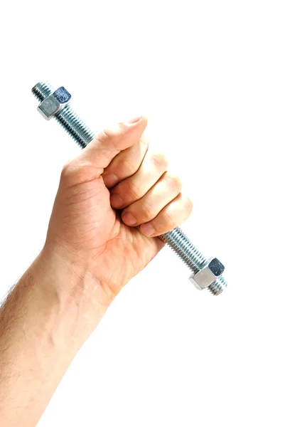 Bolt in a hand — Stock Photo, Image