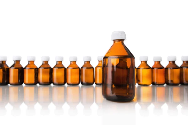 Medical bottles in the row — Stock Photo, Image