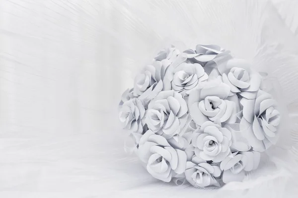 Fehér Rózsa csokor — Stock Fotó