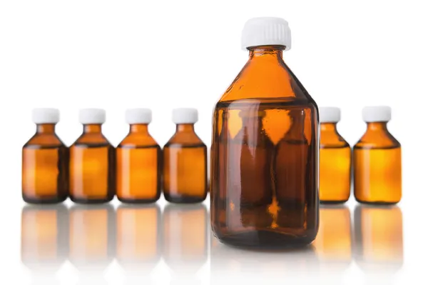 Medical bottles in the row — Stock Photo, Image