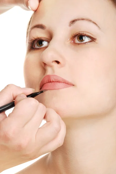 Make-up for the young girl Stock Image