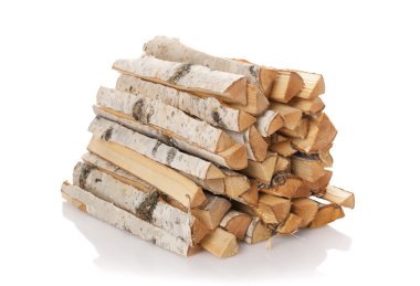 The logs of firewood isolated on white stock vector