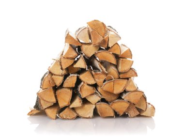 The logs of firewood isolated on white stock vector
