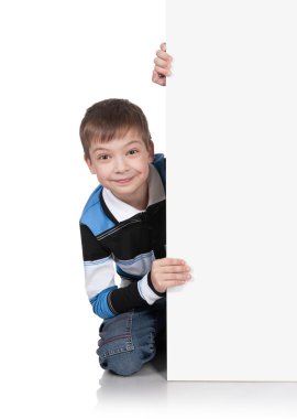 Çocuk boş posteri ile