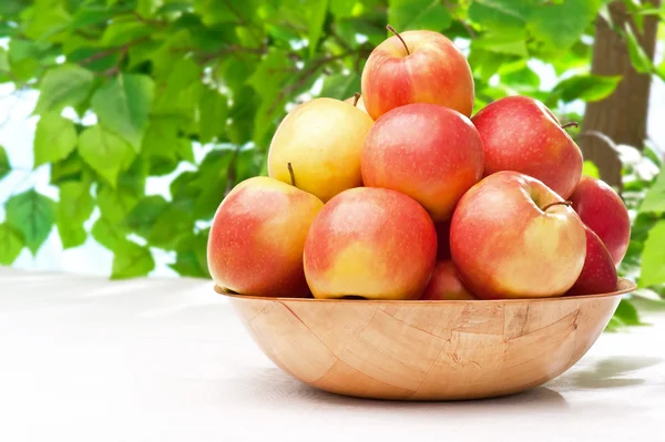 Beaucoup de pommes mûres dans un bol — Photo