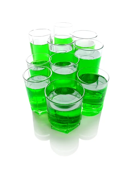 Glasses with a green drink — Stock Photo, Image