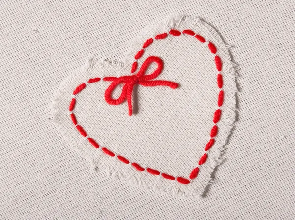 Embroidered heart — Stock Photo, Image