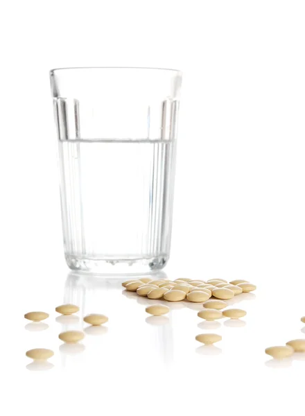 Water en tabletten — Stockfoto