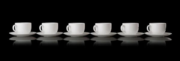 Row of white cups — Stock Photo, Image