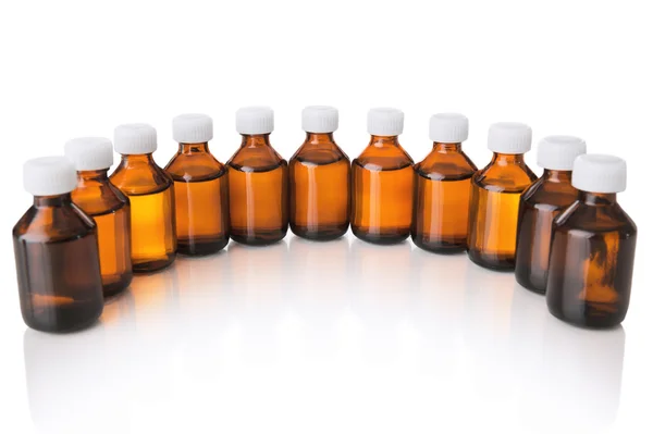 Medical bottles in the row — Stock Photo, Image