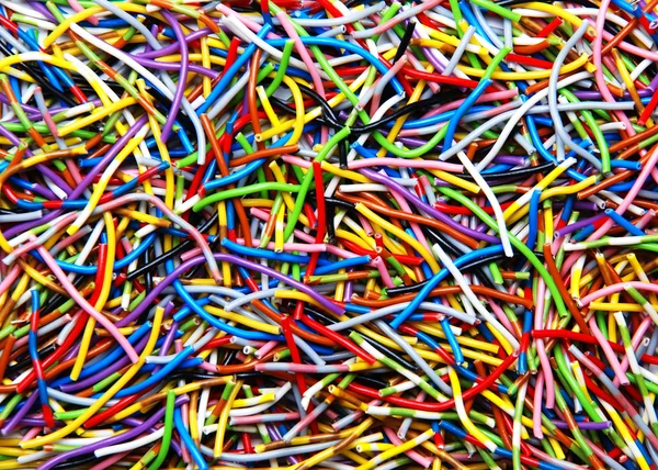 编织的彩色电子计算机电缆 — 图库照片