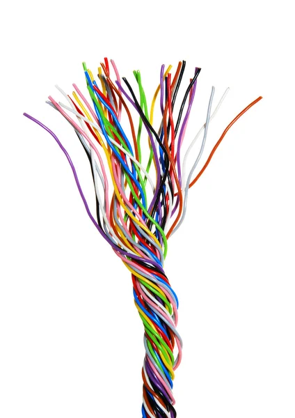 Veelkleurige computer kabels — Stockfoto