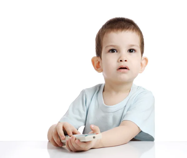 Boy with control panel — Stock Photo, Image