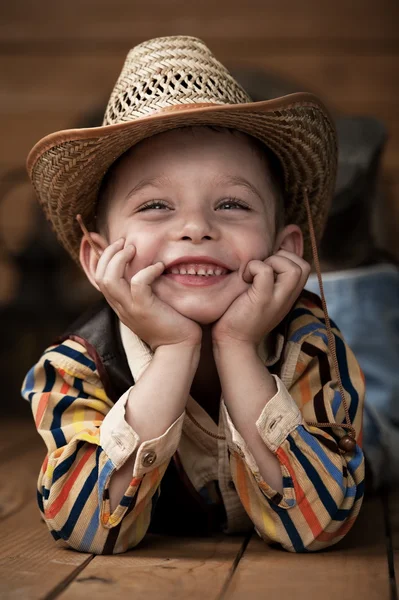 Pequeno cowboy. — Fotografia de Stock