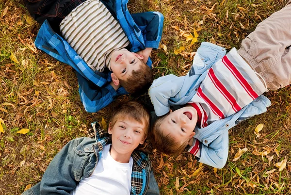 Boys on grass Stock Picture