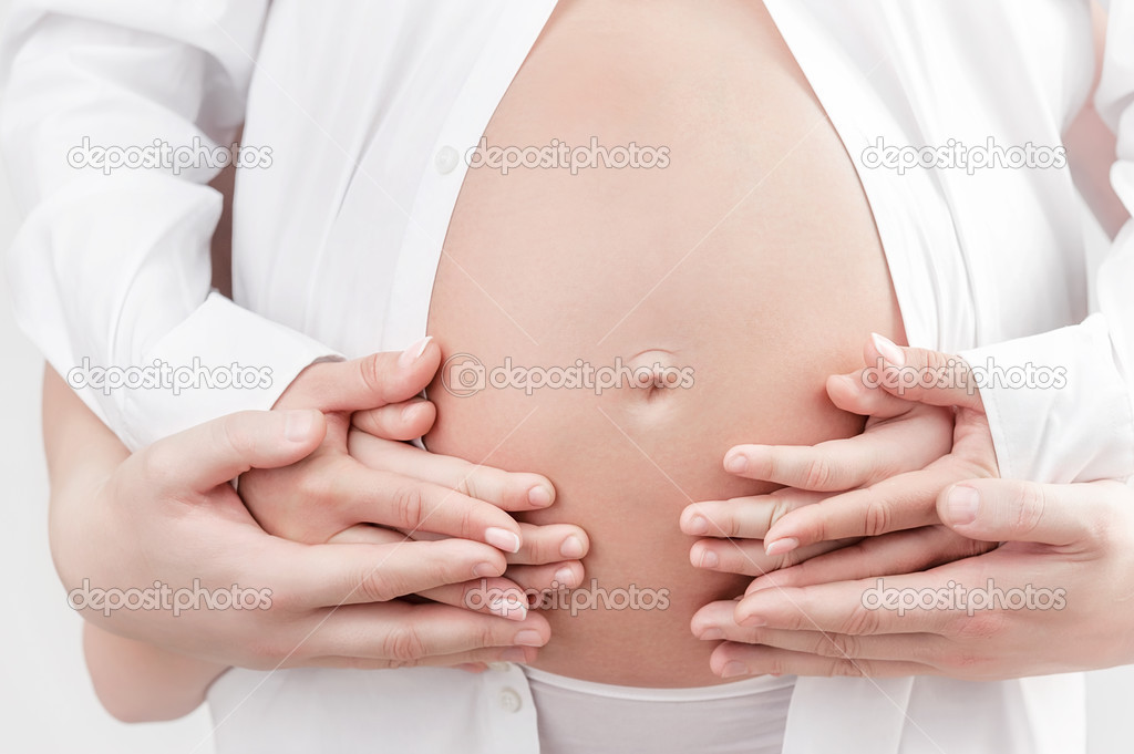 Tummy of pregnant woman