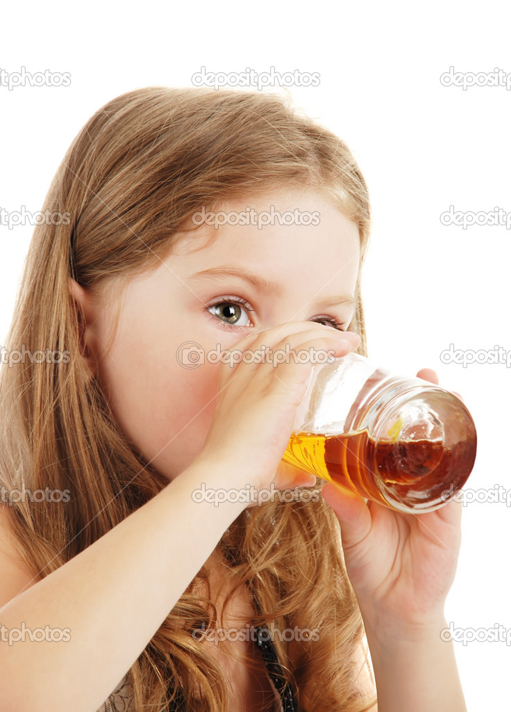 Girl drink juice