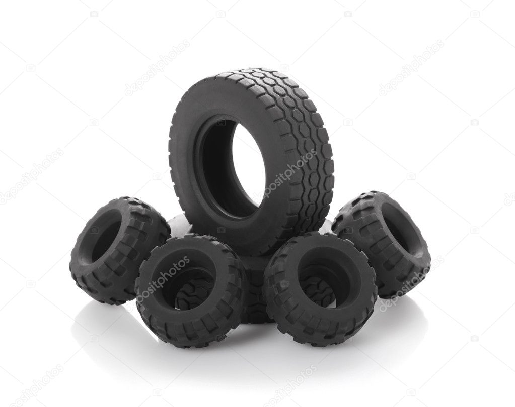 Rubbers from an automobile wheel