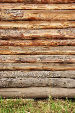 eski ahşap duvar ve çim