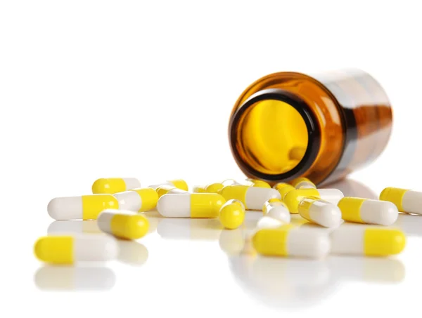 Behållare med tabletter — Stockfoto