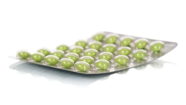 Groene tabletten — Stockfoto