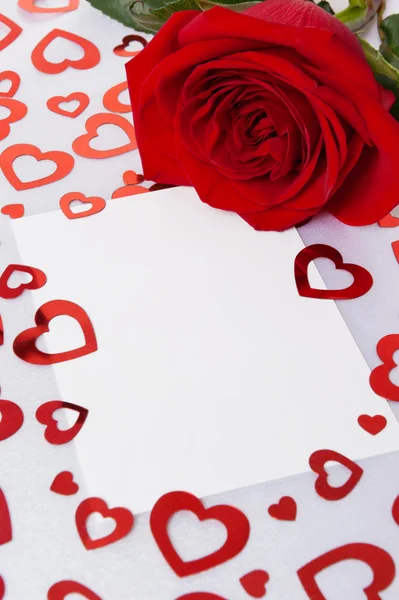 Růže s hearts — Stock fotografie