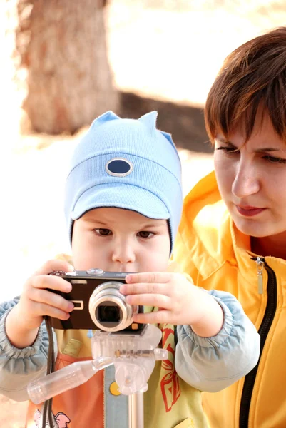 Mutter und Kind fotografieren — Stockfoto