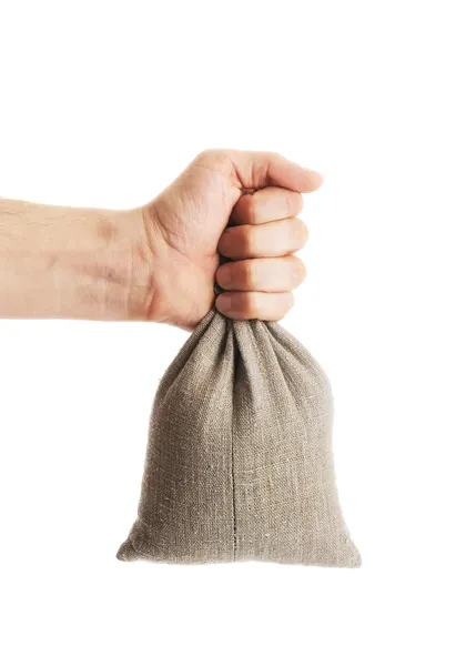 Full bag in a hand of the person — Stock Photo, Image